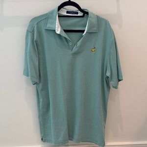 Authentic Masters Men's Green Striped Polo Shirt